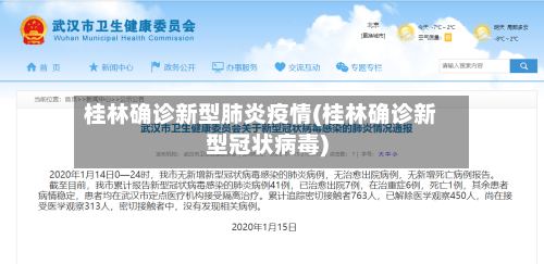 桂林确诊新型肺炎疫情(桂林确诊新型冠状病毒)