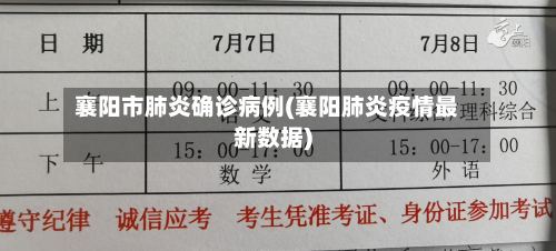 襄阳市肺炎确诊病例(襄阳肺炎疫情最新数据)