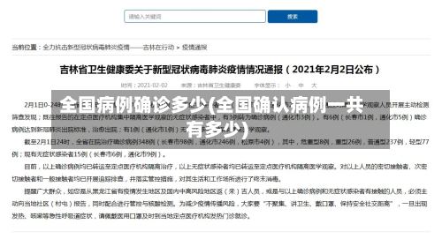 全国病例确诊多少(全国确认病例一共有多少)