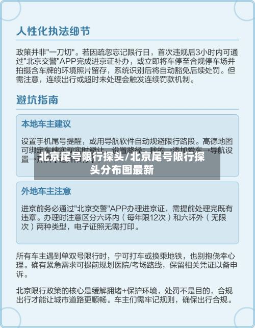 北京尾号限行探头/北京尾号限行探头分布图最新