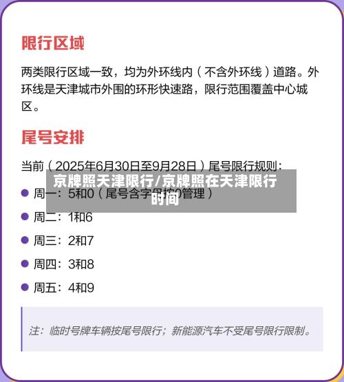 京牌照天津限行/京牌照在天津限行时间