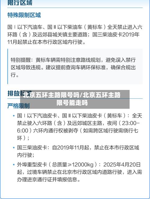 北京五环主路限号吗/北京五环主路限号能走吗