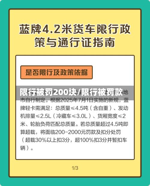 限行被罚200块/限行被罚款-第2张图片