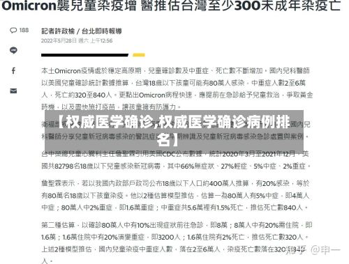 【权威医学确诊,权威医学确诊病例排名】