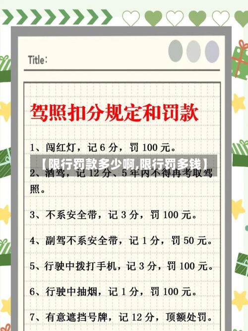 【限行罚款多少啊,限行罚多钱】