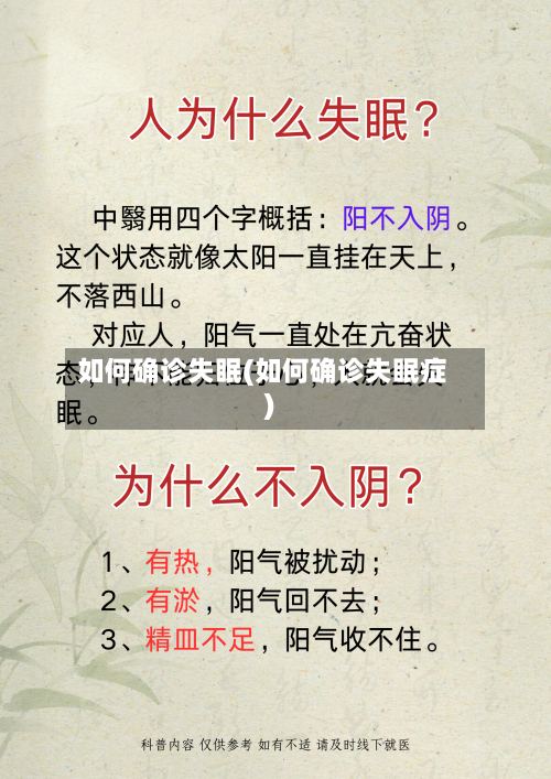 如何确诊失眠(如何确诊失眠症)