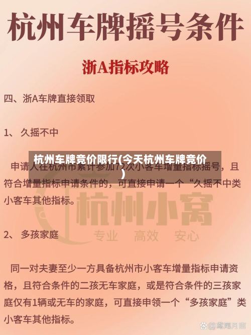 杭州车牌竞价限行(今天杭州车牌竞价)