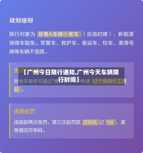 【广州今日限行通知,广州今天车辆限行时间】