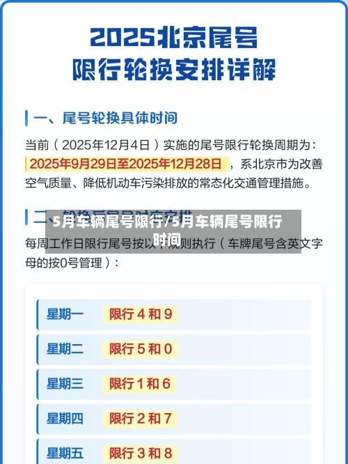 5月车辆尾号限行/5月车辆尾号限行时间