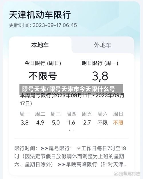 限号天津/限号天津市今天限什么号