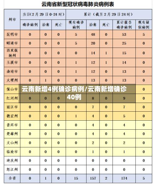云南新增4例确诊病例/云南新增确诊40例-第2张图片