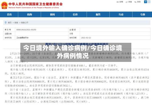 今日境外输入确诊病例/今日确诊境外病例情况